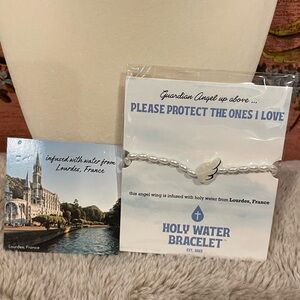 Holy Water infused Bracelet with White Pearly Beads